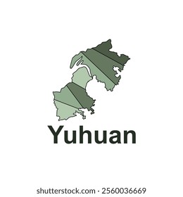 Yuhuan map. vector map of the China Country. Borders of for your infographic. Vector illustration design template