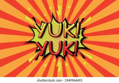 YUK YUK Comic Speech 3d Text Style Effect high resolution background