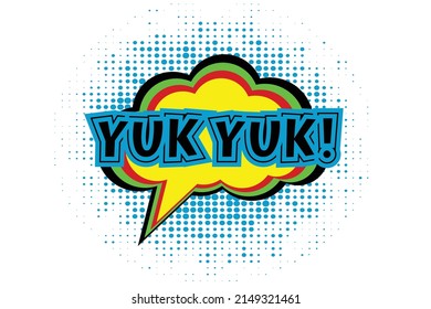 YUK YUK! Comic Speech 3d Text Style Effect Mockup