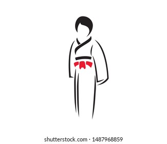 Yukata Dress, Japanese Traditional Costume Silhouette