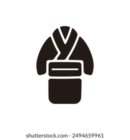 Icono de Yukata. Versión de silueta plana.
