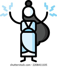 yuki onna ilustración de material de elemento de diseño aislado. Vector de fondo blanco