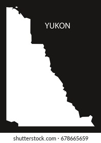 Yukon Canada Map Black Inverted Silhouette Stock Vector (Royalty Free ...