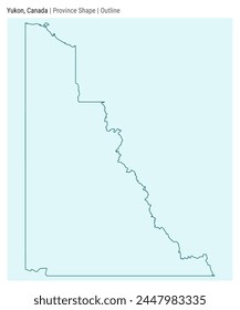 Yukon, Canada. Simple vector map. Province shape. Outline style. Border of Yukon. Vector illustration.