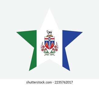 Bandera Estrella de Canadá Yukón. YT Bandera de la Provincia de Cinco Puntos de Canadá. Icono de la bandera de Yukoner CA Ilustración gráfica del vector de imágenes planas