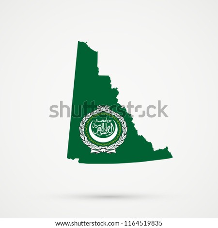 Yukon map in Arab League flag colors, editable vector.