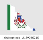 Yukon Map Flag. Map of YT, Canada with flag. Vector illustration Banner.
