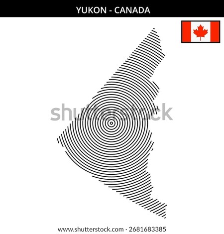 Yukon map outline highlighting its unique geography with