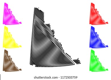Yukon (provinces and territories of Canada) map vector illustration, scribble sketch Yukon territory map