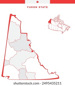 Yukon State in Canada - North America - Map 