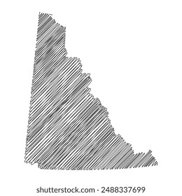 Yukon Territories Canada thread map line vector illustration