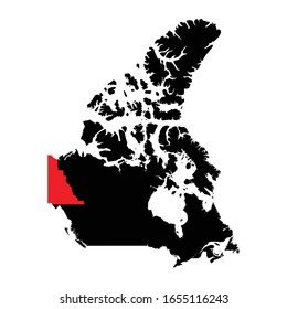 Yukon territory highlighted on Canada map Vector EPS 10