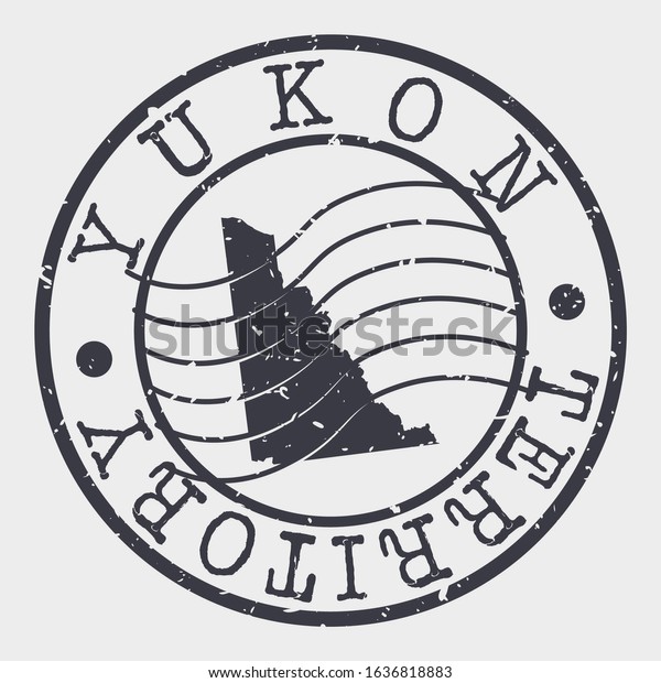 Yukon Territory Stamp Postal Map Silhouette Stock Vector (Royalty Free