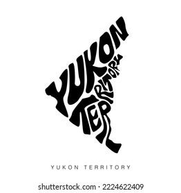 Yukon Territory Staatskarte Schrift. Yukon Territory Karte Typografie. 