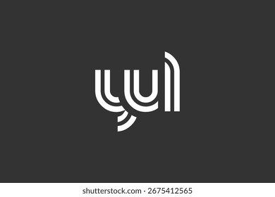 YUL Creative Diseño de Logo de Letra Moderna Única. Diseño elegante del logotipo del monograma con los Elementos decorativos y la tipografía