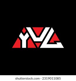 Diseño del logotipo de la letra triangular YUL con forma triangular. Monograma de diseño del logotipo del triángulo YUL. Plantilla de logotipo vectorial de triángulo YUL con color rojo. Logotipo YUL triangular simple, elegante y lujoso