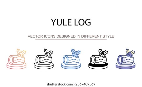 Yule Log icon design with white background stock illustration