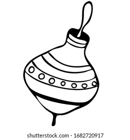 Yule toy for children. Vector hand draw illustration isolated on white background