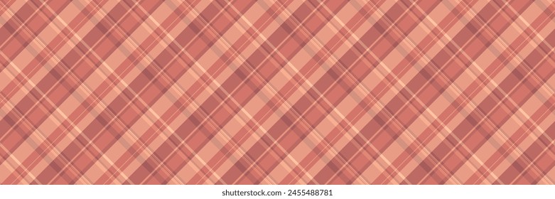 Patrón textil de la tela de Yuletide, textura vintage sin costuras. Fondo de cuadros de tartán de Vector armonioso en color rojo y naranja.