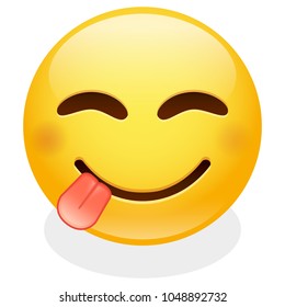 Yum Expression Emoji Smiley Face Vector Design Art