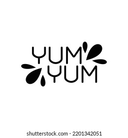 YUM YUM simple text design vector