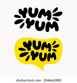 Yum Yum Text, Logo. Vector Illustration