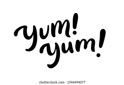 Yum Yum Words Set Printable Graphic Stock Vector (Royalty Free) 1594016971