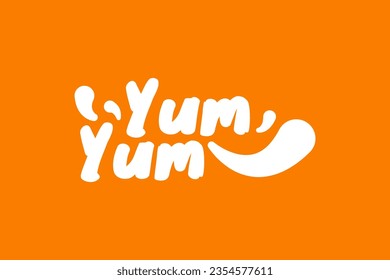 Yum Yum Text. Druckbarer Grafiktee. Design-Doodle für den Druck.	
