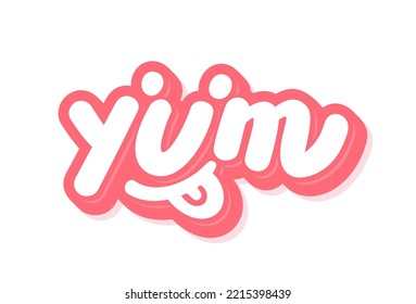 Yum. Yummy word. Vector handwritten lettering.