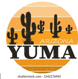 Yuma City Travel Destination. Vector Shirt Logo