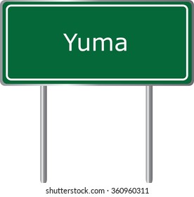 Yuma , Colorado, road sign green vector illustration, road table, USA city