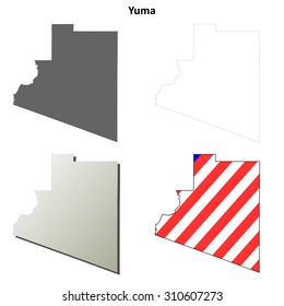 Yuma County (Arizona) Outline Map Set