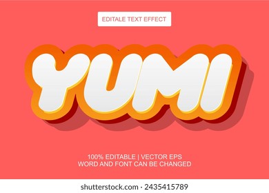 yumi 3D editable text effect template