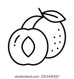 Diseño vectorial de albaricoques yummy, icono de frutas saludables en estilo moderno