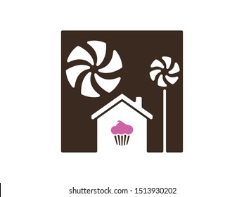 Yummy Bake Cake shop with windmill