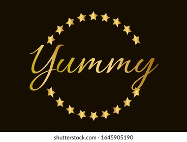 yummy, beautiful greeting card background or template banner with golden text theme. vector design illustration