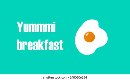 Yummy breakfast. Vector hand drawn illustration.Cooked eggs. Fried egg. Fresh delicious.