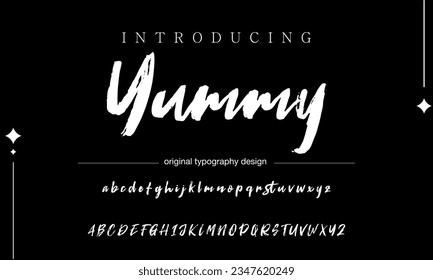 Yummy BRUSH Signature Font Calligraphy Logotype Script Brush Font Type Font lettering handwritten