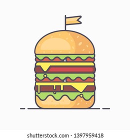 Yummy burger illustration perfect using for your product. American burger