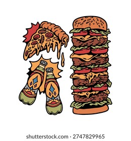 yummy burger illustration vector design