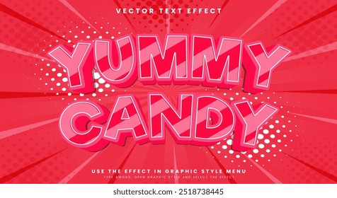 Yummy Candy Cartoon Style editável efeito de texto Modelo