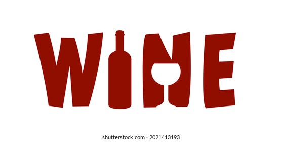 Yummy, cheers. Drink Wine Day Clinking party. Wine glass bottle silhouettes. Bottles and glasses. Icon vector cartoon health Taste. Wine tasting, sommelier icon. Wine not.