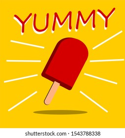 yummy cherry popsicle on stick