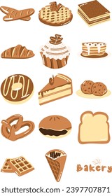 Yummy Choco Bakery Illustration Set