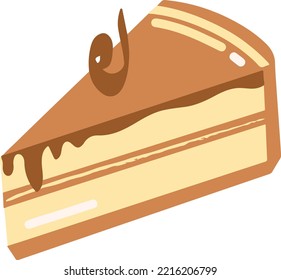 Yummy choco cheesecake bakery illustration 