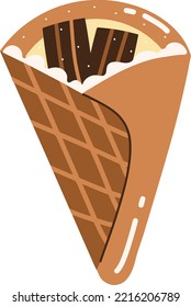 Yummy choco crapes bakery illustration 