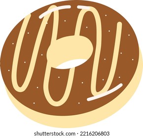 Yummy choco doughnut bakery illustration 
