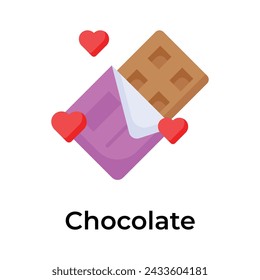 Yummy chocolate, an amazing icon of chocolate in editable style