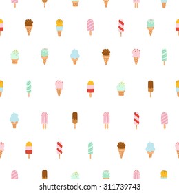 Yummy colorful ice cream repeat seamless pattern
