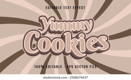 yummy cookies 3d text effect design